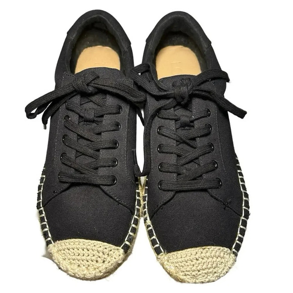Loft Women’s Espadrille Lace Up Sneakers Black Size 8 - Picture 2 of 9